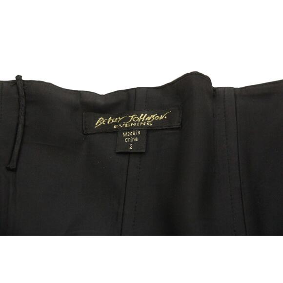 Betsey Johnson Vintage y2k Tiered Bow Party Dress Embroidered Dark Coquette - Picture 9 of 9